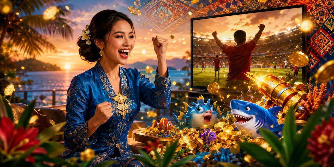 Pemain dari Kota Kinabalu menikmati permainan hiburan dalam talian berbusana baju kurung
